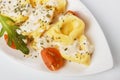 Tortellini pasta in cheese sauce Royalty Free Stock Photo