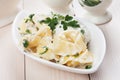 Tortellini pasta in cheese sauce Royalty Free Stock Photo