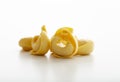 Tortellini pasta on white background Royalty Free Stock Photo