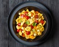 tortellini salad with tomatoes, mozzarella in bowl Royalty Free Stock Photo