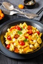 tortellini salad with tomatoes, mozzarella in bowl Royalty Free Stock Photo