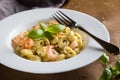 Tortellini with shrimps and fresh basil