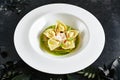 Tortellini with Shrimps and Young Zucchini Ragout