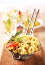 Tortellini in a sieve Royalty Free Stock Photo