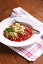 Tortellini with tomato sauce Royalty Free Stock Photo