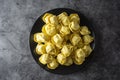Tortelloni pasta, italian traditional pasta with meat or vegetables. Hommemade food, cooking process Royalty Free Stock Photo