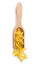 Torti pasta in wooden scoop Royalty Free Stock Photo