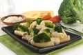 Tortiglione with broccoli cheese sauce Royalty Free Stock Photo