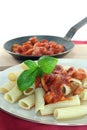 Tortiglione with tomato sauce Royalty Free Stock Photo