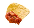 Tortilla Chip & Salsa (with clipping path) Royalty Free Stock Photo