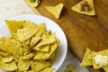 Tortilla chips with guacamole and salsa dips Royalty Free Stock Photo