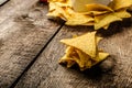 Tortilla chips with tomato and cheese-garlic dip Royalty Free Stock Photo