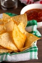 Tortilla Chips on a Wooden Table Royalty Free Stock Photo