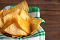 Tortilla Chips on a Wooden Table Royalty Free Stock Photo