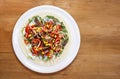 Tortilla filling, fresh vegetables.