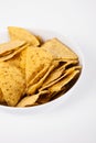 Tortilla nacho chips in bowl