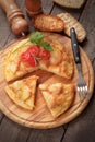 Tortilla, spanish omelet with eggs and potato Royalty Free Stock Photo