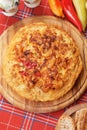 Tortilla, spanish omelet with eggs and potato Royalty Free Stock Photo