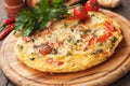 Tortilla, spanish omelet with potato and vegetables