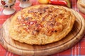 Tortilla, spanish omelet with potato and vegetables Royalty Free Stock Photo