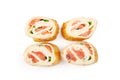 Tortilla sushi with salmon Royalty Free Stock Photo