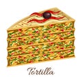 Tortilla vector icon.Cartoon vector icon isolated on white background tortilla.