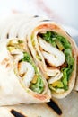 Tortilla Wrap Cut in Half Royalty Free Stock Photo