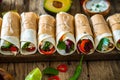 Tortilla wraps with vegetables Royalty Free Stock Photo