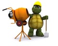 Tortoise builder with cement mixer Royalty Free Stock Photo