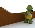 Tortoise building contractor Royalty Free Stock Photo