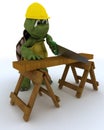 Tortoise carpenter contractor Royalty Free Stock Photo