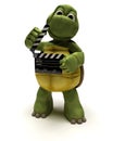 Tortoise with a clapper board