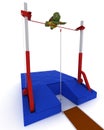 Tortoise competing in pole vault
