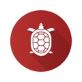 Tortoise flat design long shadow glyph icon