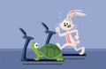 The Rabbit and the Turtle Modern Story Vector Cartoon Illustration Royalty Free Stock Photo