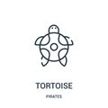 tortoise icon vector from pirates collection. Thin line tortoise outline icon vector illustration. Linear symbol for use on web