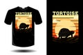 Tortoise silhouette t shirt mockup retro vintage design