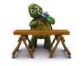 Tortoise with a power saw Royalty Free Stock Photo