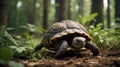 Eastern Box Turtle Wandering Through the Forest Floor with a Curious Gaze Royalty Free Stock Photo