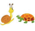 Tortoise and snail Royalty Free Stock Photo