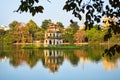 Tortoise Tower in Hoan Kiem Lake, Hanoi Royalty Free Stock Photo