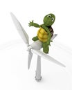 Tortoise with wind turbine