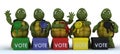 Tortoises canvasing for votes in election Royalty Free Stock Photo