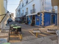 Tortoli, Sardinia, Italy, September 9, 2020: view ofs street at old town of Tortoli. Summer afternoon