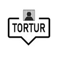 Torture icon. torture speech bubble symbol design