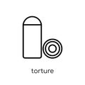 torture icon. Trendy modern flat linear vector torture icon on w