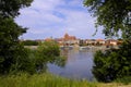 Torun, Poland - Panoramic view of historical district of Torun old town by the Vistula river