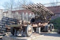 Torun, kujawskopomorskie / Poland - March, 20, 2019: An old dilapidated car for transporting Katyusha rockets. Museum in Torun