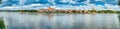 Torun, Poland - August 11, 2021. Panoramic view on the Old Town of opposite side of the river Royalty Free Stock Photo