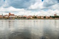 Torun, Poland - August 11, 2021. Panoramic view on the Old Town of opposite side of the river Royalty Free Stock Photo